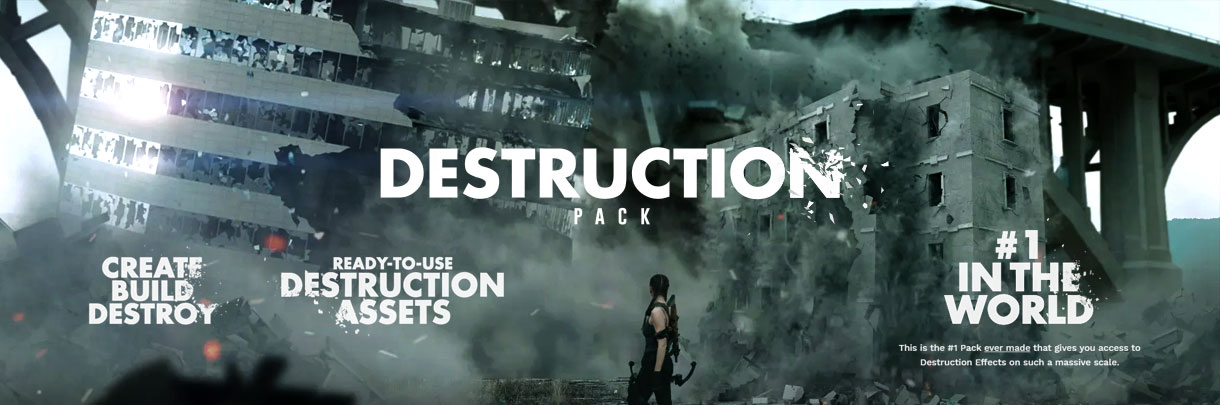 120+带透明通道的灾难电影特效合成视频素材合集：DESTRUCTION Pack – BIGFILMS